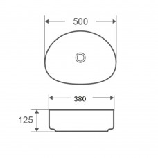 Раковина Devit Flow DFL3311100W 50 см на стільницю, без переливу, біла