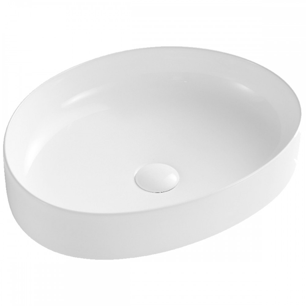 Раковина Devit Flow DFL3311100W 50 см для установки на столешницу, без перелива, белая