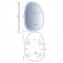 Зеркало Devit Style 5416090 Асимметричное зеркало с LED подсветкой и тачсенсором 628x928 мм.