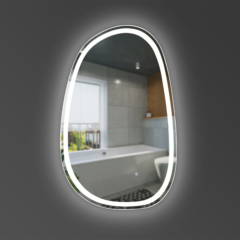 Зеркало Devit Style 5416090 Асимметричное зеркало с LED подсветкой и тачсенсором 628x928 мм.