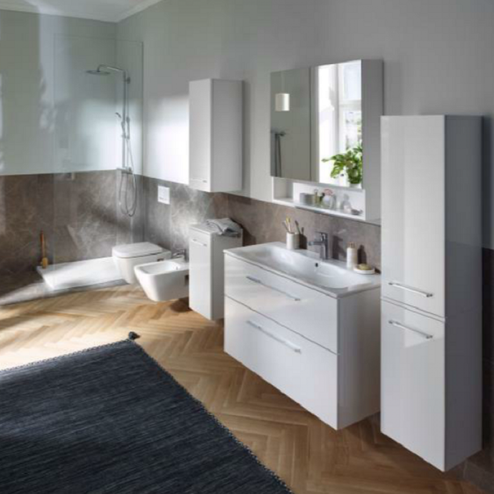 Тумба с раковиной Geberit Selnova Square 501.244.00.1 подвесная 100 см белый