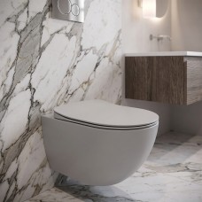 Унітаз підвісний Creavit Free FE322-11CG00E-0000 з кришкою Soft Closing , безобідковий, Cool Grey