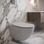 Унитаз подвесной Creavit Free FE322-11CG00E-0000 с крышкой Soft Closing, безободковый, Cool Grey (серый)