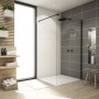 Душевая стенка Ronal Easy BlackLine Walk-in STR4PA61000607 100х200 см профиль черный матовый, стекло прозрачное