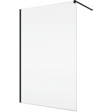Душова стінка Ronal Easy BlackLine Walk-in STR4PA61000607 100х200 см профіль чорний матовий, скло прозоре