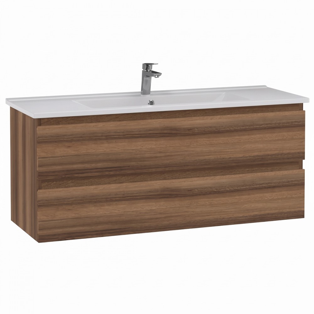 Тумба Creavit Alinda AD0120.10.VV 120 см с раковиной SU120, Walnut (грецкий орех)