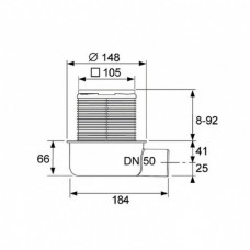 Душевой трап TECE Drainpoint S 50 3601050 с решеткой 100х100 мм