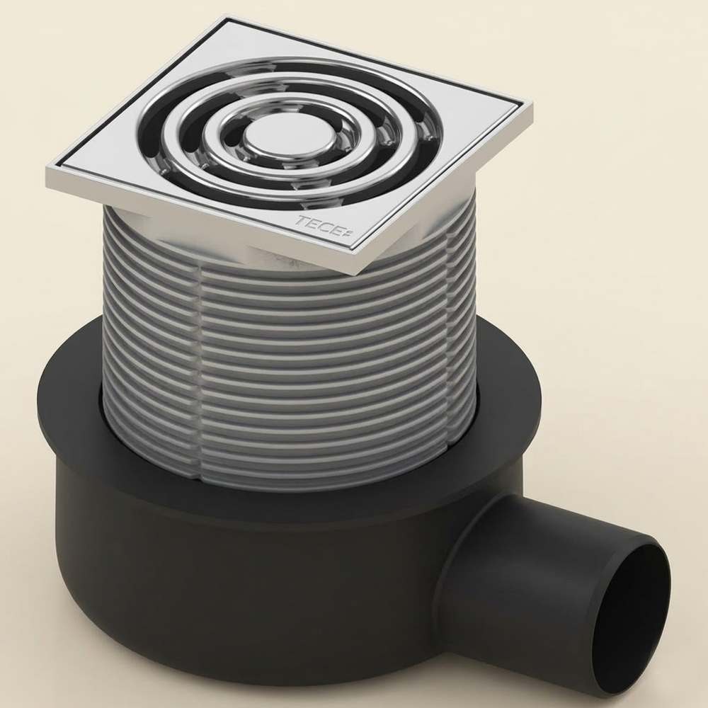 Душевой трап TECE Drainpoint S 50 3601050 с решеткой 100х100 мм
