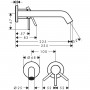 Смеситель скрытого монтажа для раковины Hansgrohe Tecturis S 73351340 22,5 см, черный хром брашированный