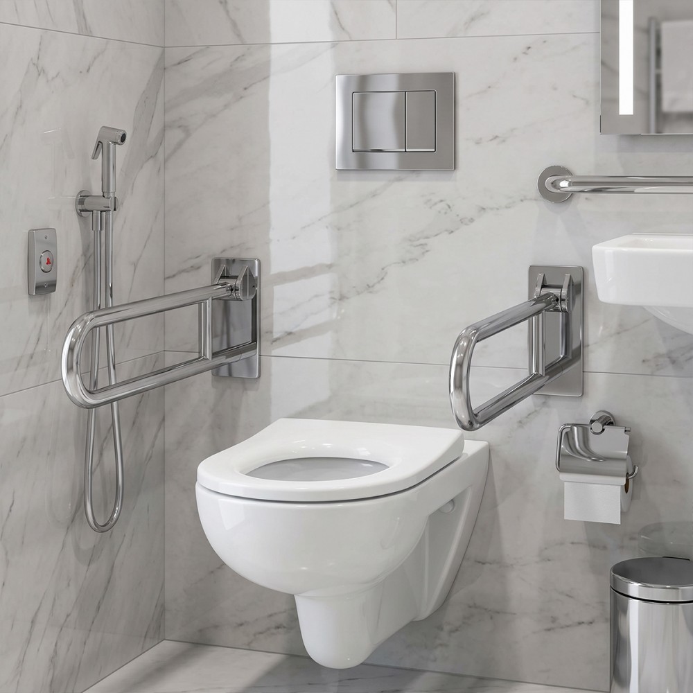 Унитаз подвесной Geberit Selnova Comfort 501.046.00.7 для лиц с ограниченными физ. возможностями, без ободка