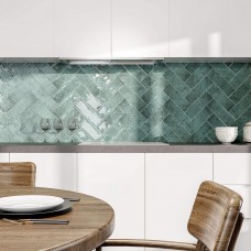 Плитка Golden Tile Como Зелений на БІЛ.Рельєф CO4S51 10х30 см