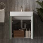 Тумба Devit Flow 484050E 50 см с умывальником и ручками, изумрудный матовый