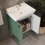 Тумба Devit Flow 484050E 50 см с умывальником и ручками, изумрудный матовый