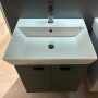 Тумба Devit Flow 484050E 50 см с умывальником и ручками, изумрудный матовый