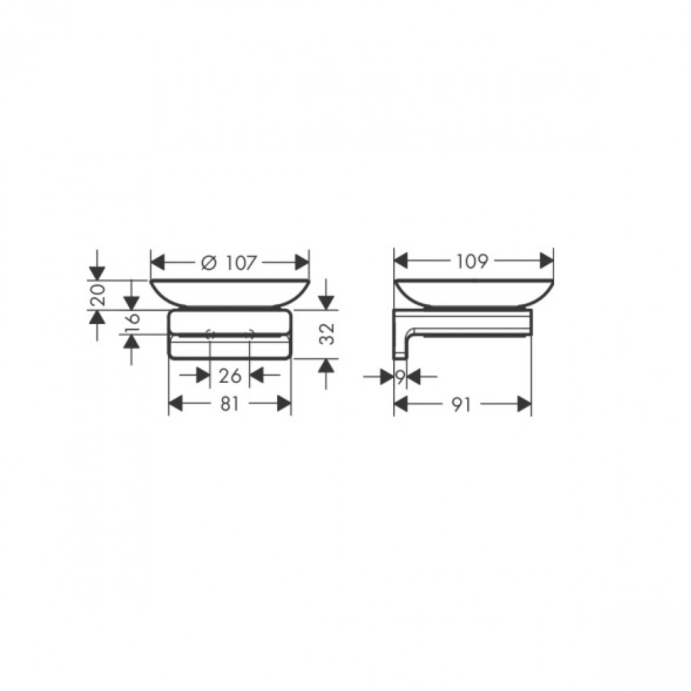 Мыльница Hansgrohe AddStoris 41746000 с держателем, хром