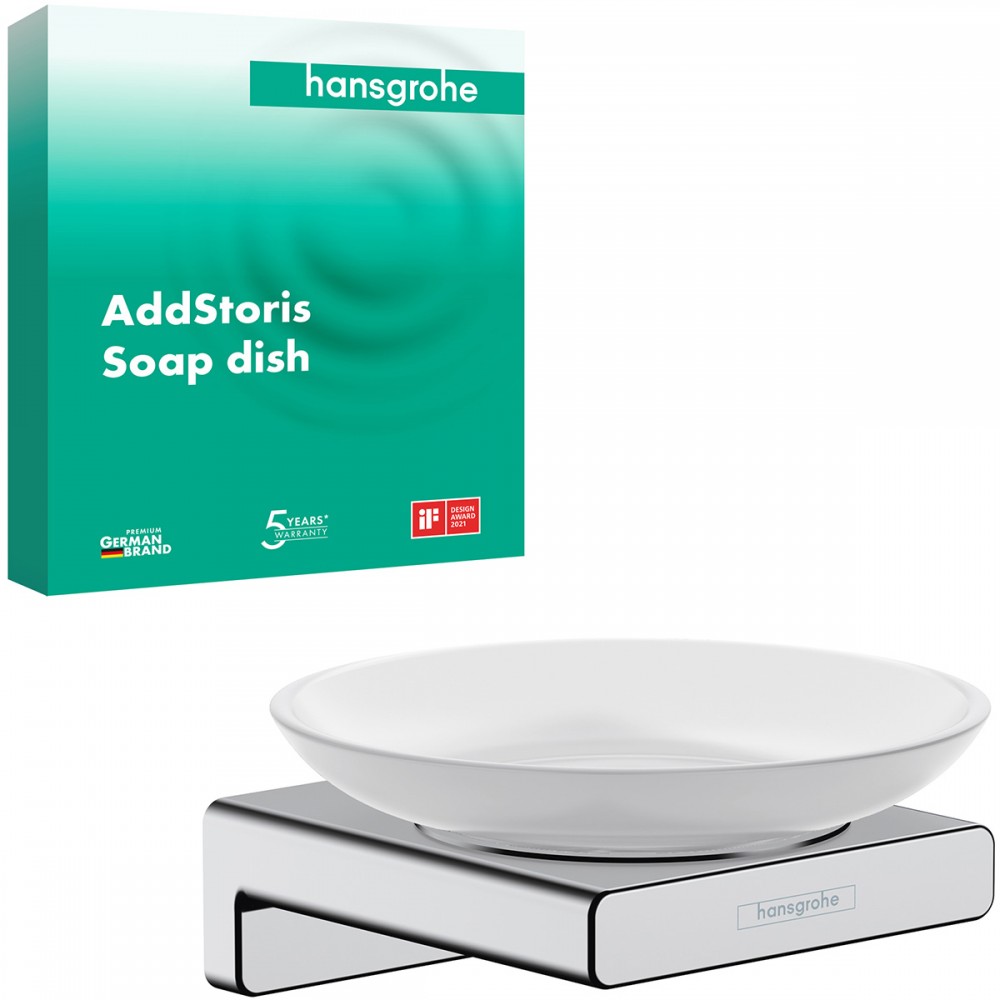 Мыльница Hansgrohe AddStoris 41746000 с держателем, хром