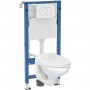Инсталляция для унитаза Geberit Duofix PRO 20 118.315.11.2 с клавишей Delta01 с подвесным унитазом Idol с сиденьем Duroplast