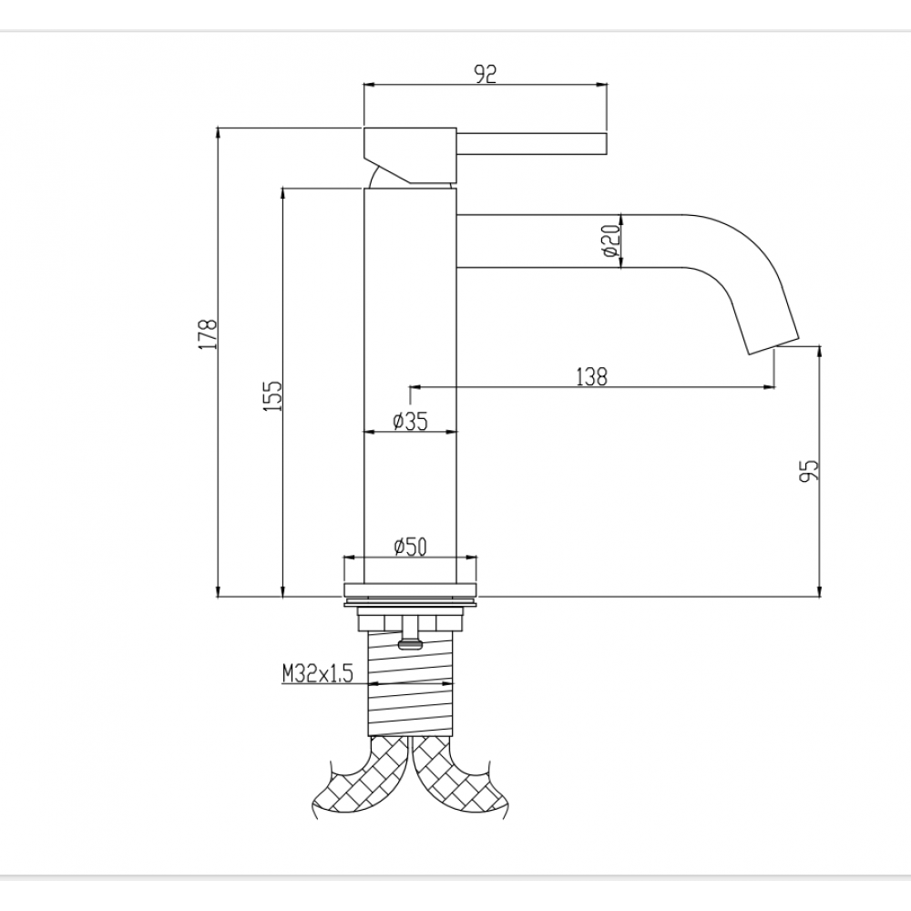 Смеситель для раковины Devit Flow 550534C, хром