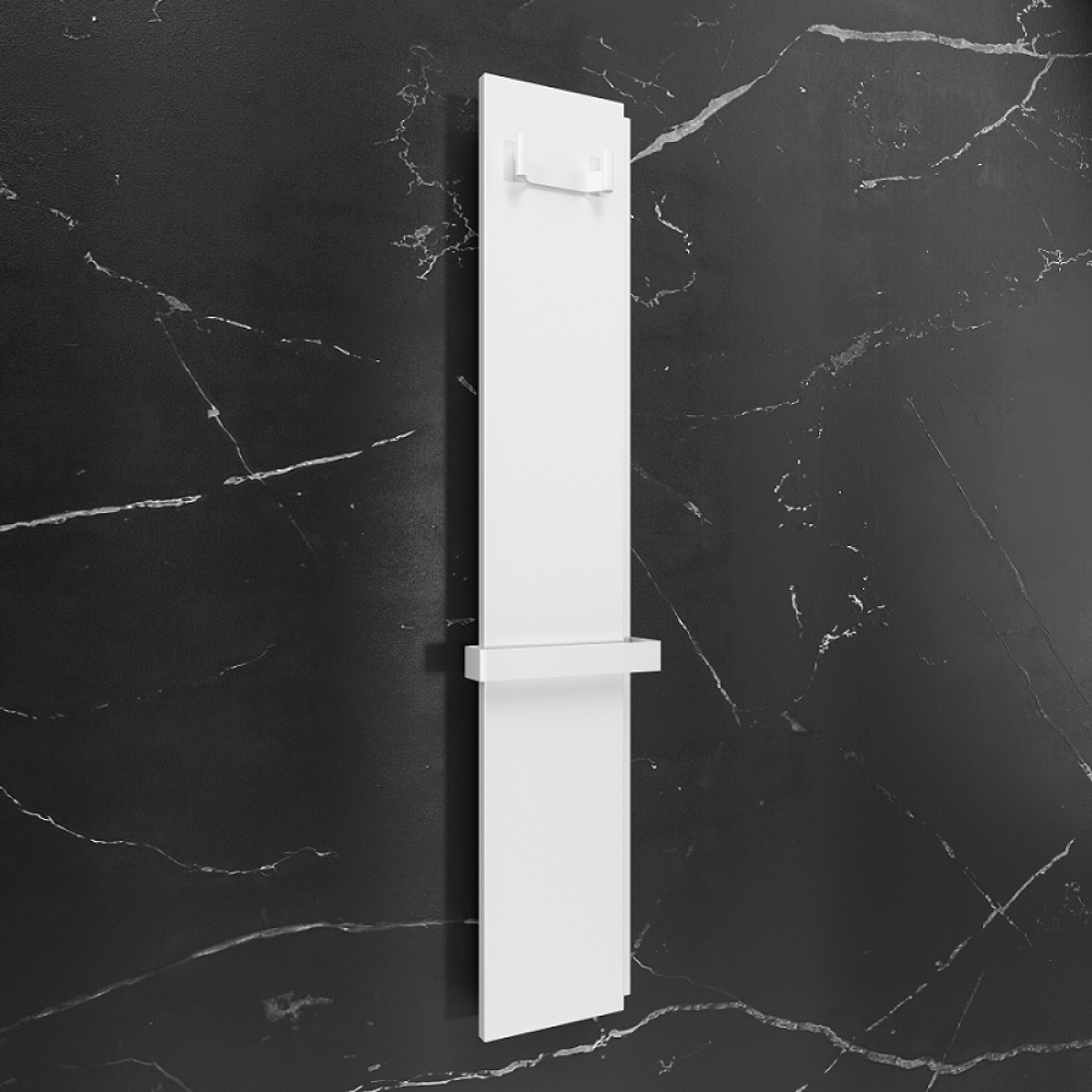 Радиатор электрический Deweit Whole Wall 2.0, с держателем для полотенец и халатов, Led-подсветка, цвет белый мат