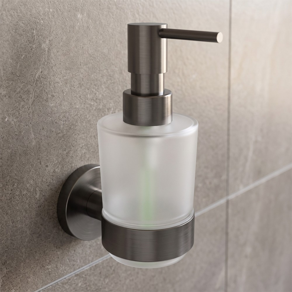 Дозатор для жидкого мыла с держателем Devit Flow DFL21010801GM, цвет Gun Metal PVD