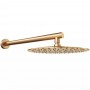 Верхняя душевая лейка Devit Flow D113000000110BG, d=250 мм с кронштейном, brushed gold