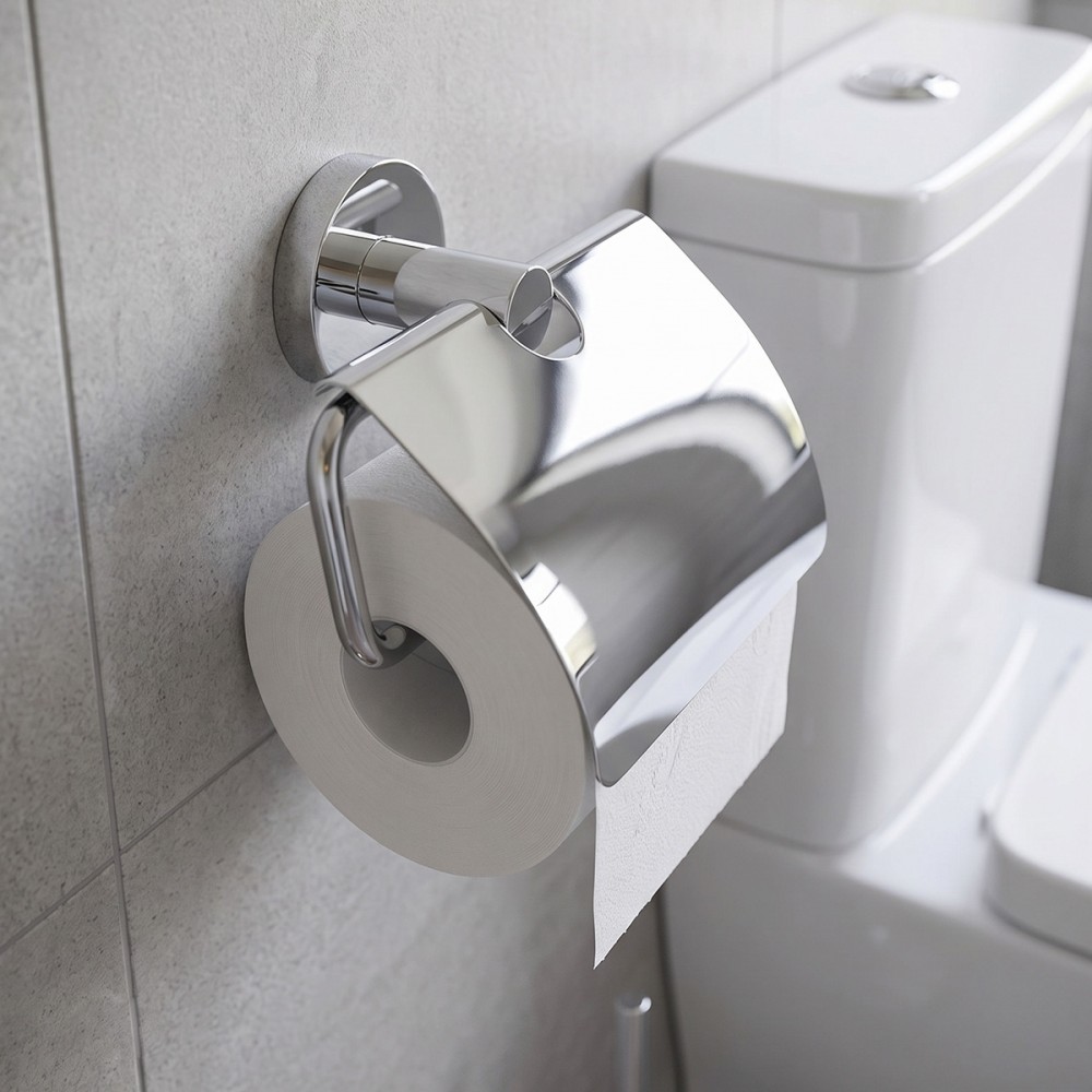 Держатель для туалетной бумаги Devit Flow DFL40000618C с крышкой, цвет — хром