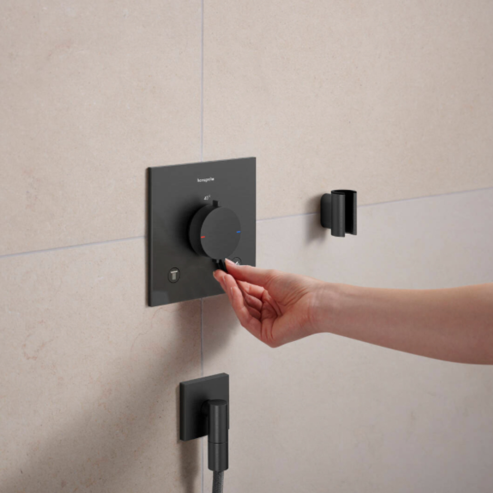 Держатель ручного душа Hansgrohe Porter Fine 28885340 настенный черный матовый хром