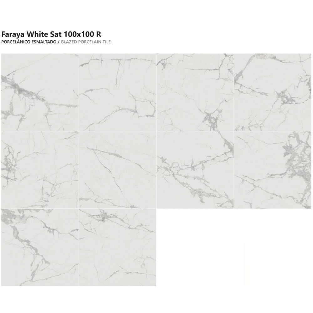 Керамогранит Almera Ceramica (Spain) P.E. Faraya White Sat Rect 100х100 См
