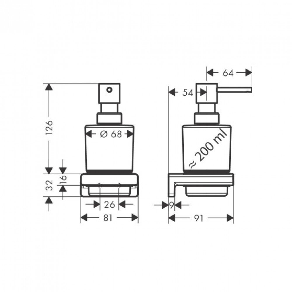 Дозатор для жидкого мыла Hansgrohe AddStoris 41745670 с черным матовым держателем
