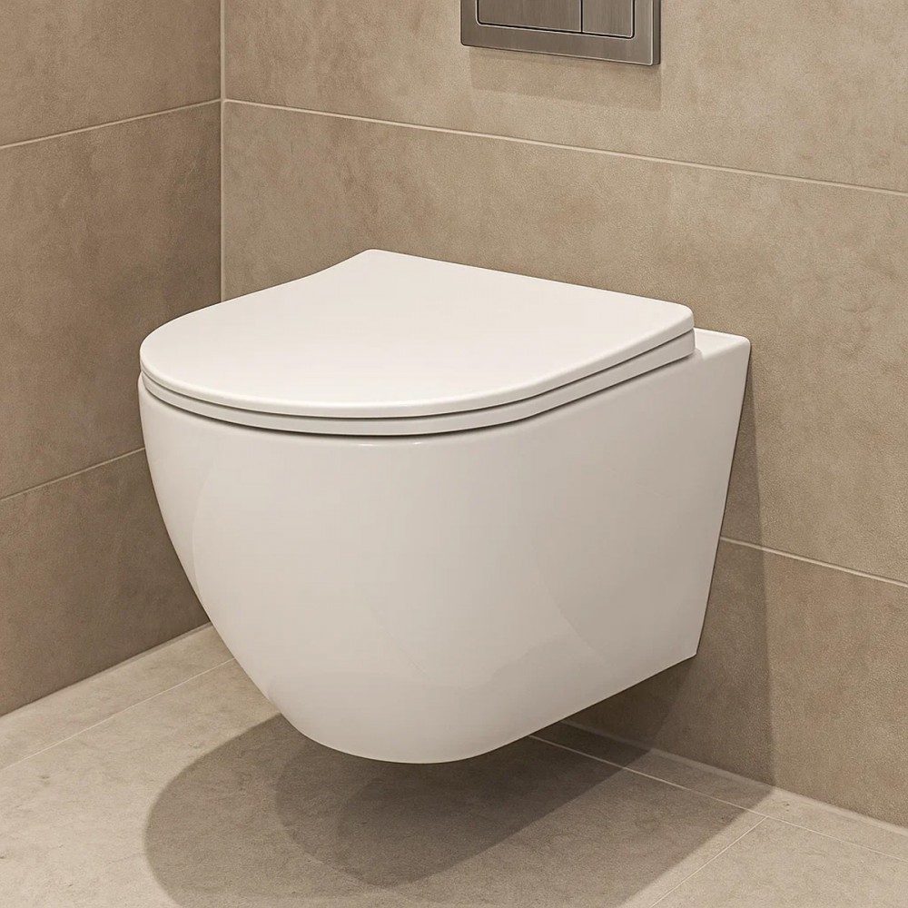 Унитаз подвесной Mito Desse SET C502 с дюропластовым сиденьем soft close, белый