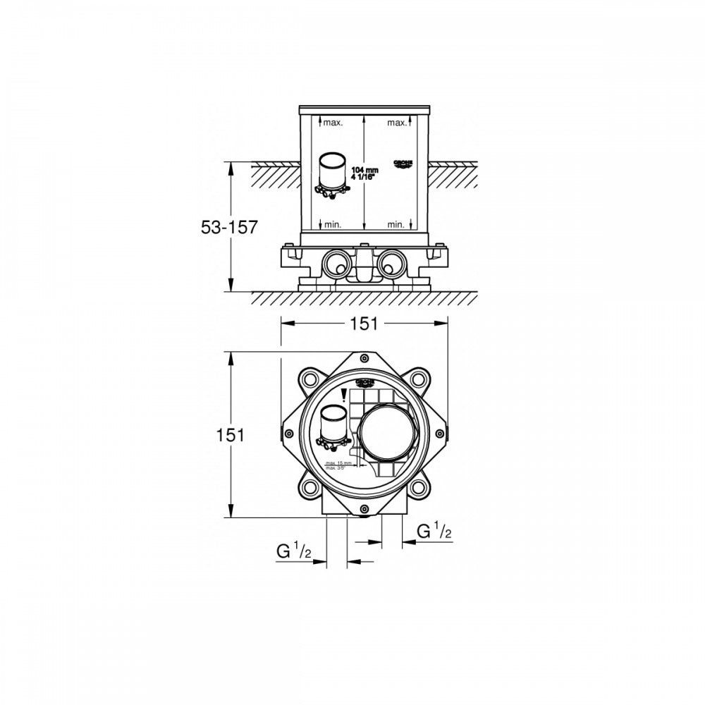 Скрытая часть смесителя для ванны/для душа Grohe 45984001