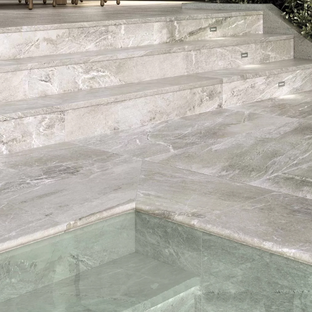 Ступень Exagres Stone Peldano Fior. Ml. Gris 33x33 см