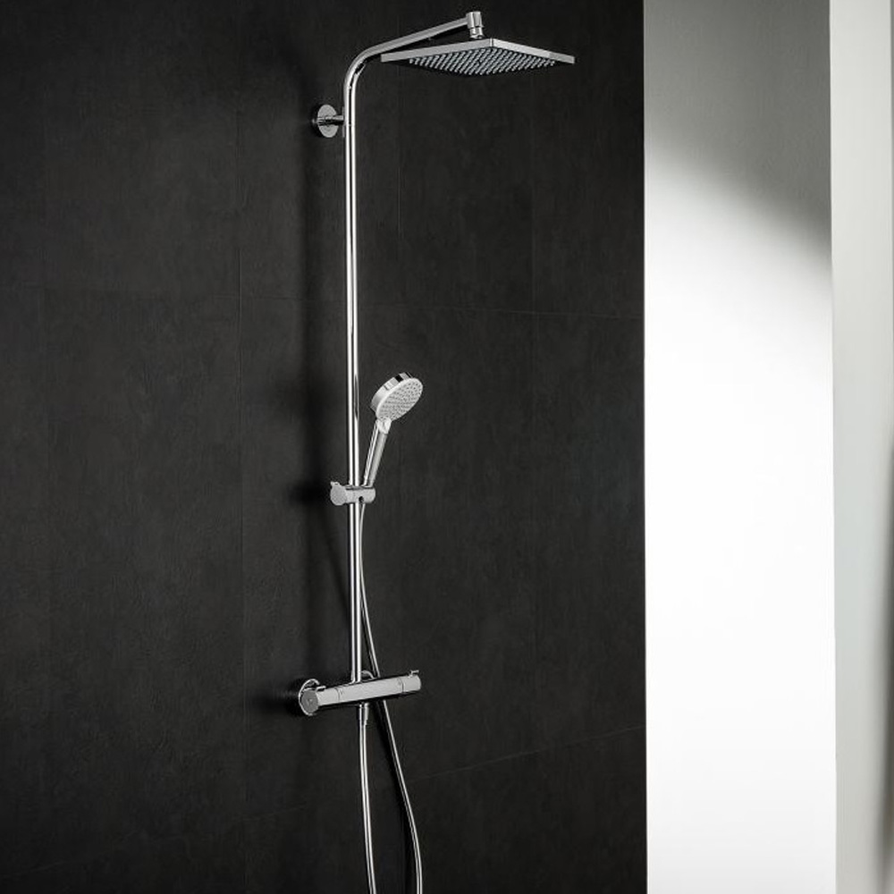 Душевая система Hansgrohe Crometta 27271000 E 240 1jet Showerpipe с термостатом хром