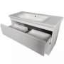 Тумба Devit Frame 753080W 80 см с раковиной и сифоном, белая глянцевая