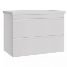 Тумба Devit Frame 753080W 80 см с раковиной и сифоном, белая глянцевая Тумба Devit Frame 753080W 80 см с раковиной и сифоном, белая глянцевая