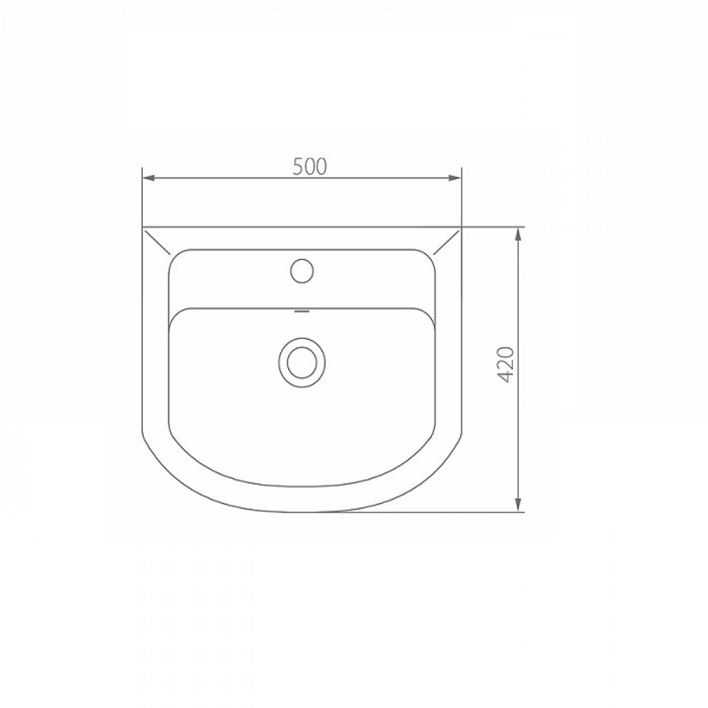 Раковина Kolo Proxy 102950UA 50 см с переливом