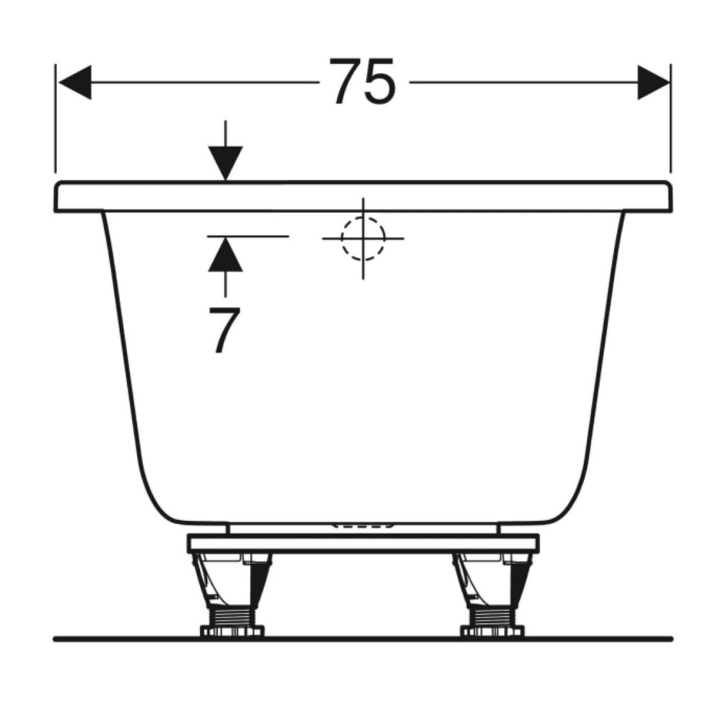 Ванна акриловая Geberit Selnova Square 554.385.01.1 170х75 см с ножками