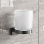 Стакан для зубных щеток Hansgrohe AddStoris S 41769340 с держателем, черный хром брашированный