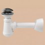 Сифон для раковины колбовой Devit DEV002786 с донным клапаном click-clack, белый, накладка хром, выпуск d32