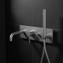Смеситель скрытого монтажа для ванны Paffoni Light LIG001ST с душевым набором сталь