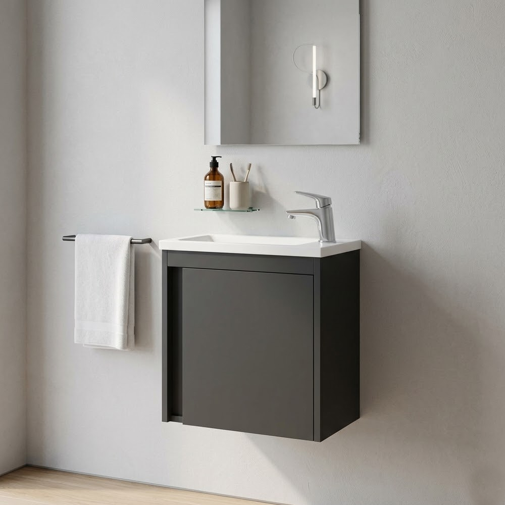 Тумба с раковиной Devit Small 063050B, 50 см, черный
