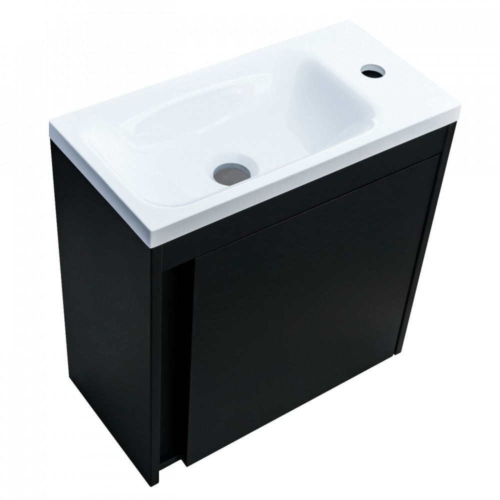 Тумба с раковиной Devit Small 063050B, 50 см, черный