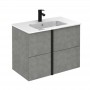 Тумба Royo Onix C0074436 60 см с раковиной Slim, серый цемент