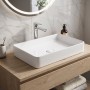 Раковина прямоугольная Devit Flow square DFL2174100W 600?405?110 мм для установки на столешницу, без перелива, белая