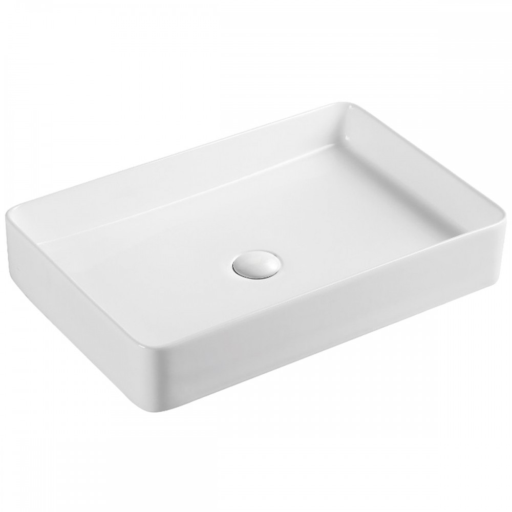 Раковина прямоугольная Devit Flow square DFL2174100W 600?405?110 мм для установки на столешницу, без перелива, белая