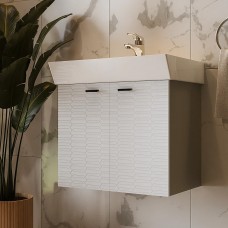 Тумба Devit Flow 484060G 60 см с умывальником и ручками, серый матовый Тумба Devit Flow 484060G 60 см с умывальником и ручками, серый матовый