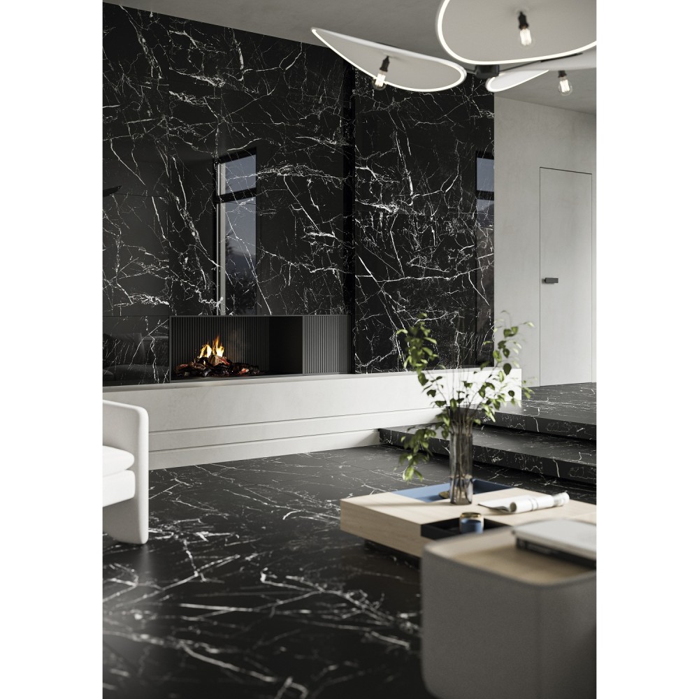 Керамогранит Cerrad Gres Marmo Marroc Black Rect 79,7x79,7 см