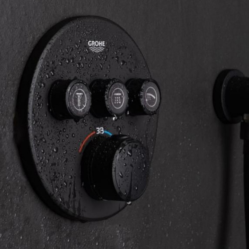 Смеситель скрытого монтажа Grohe SmartControl 29508KF0 с термостатом (наружная часть) черный
