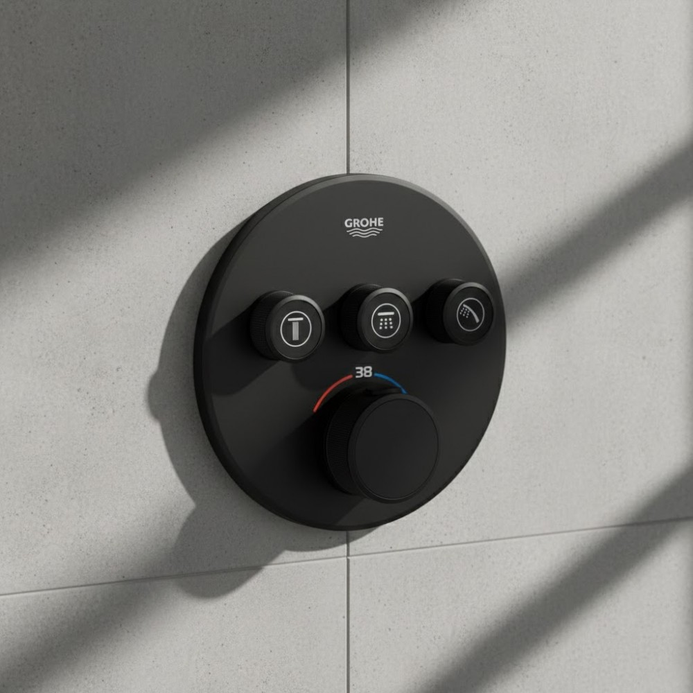 Смеситель скрытого монтажа Grohe SmartControl 29508KF0 с термостатом (наружная часть) черный