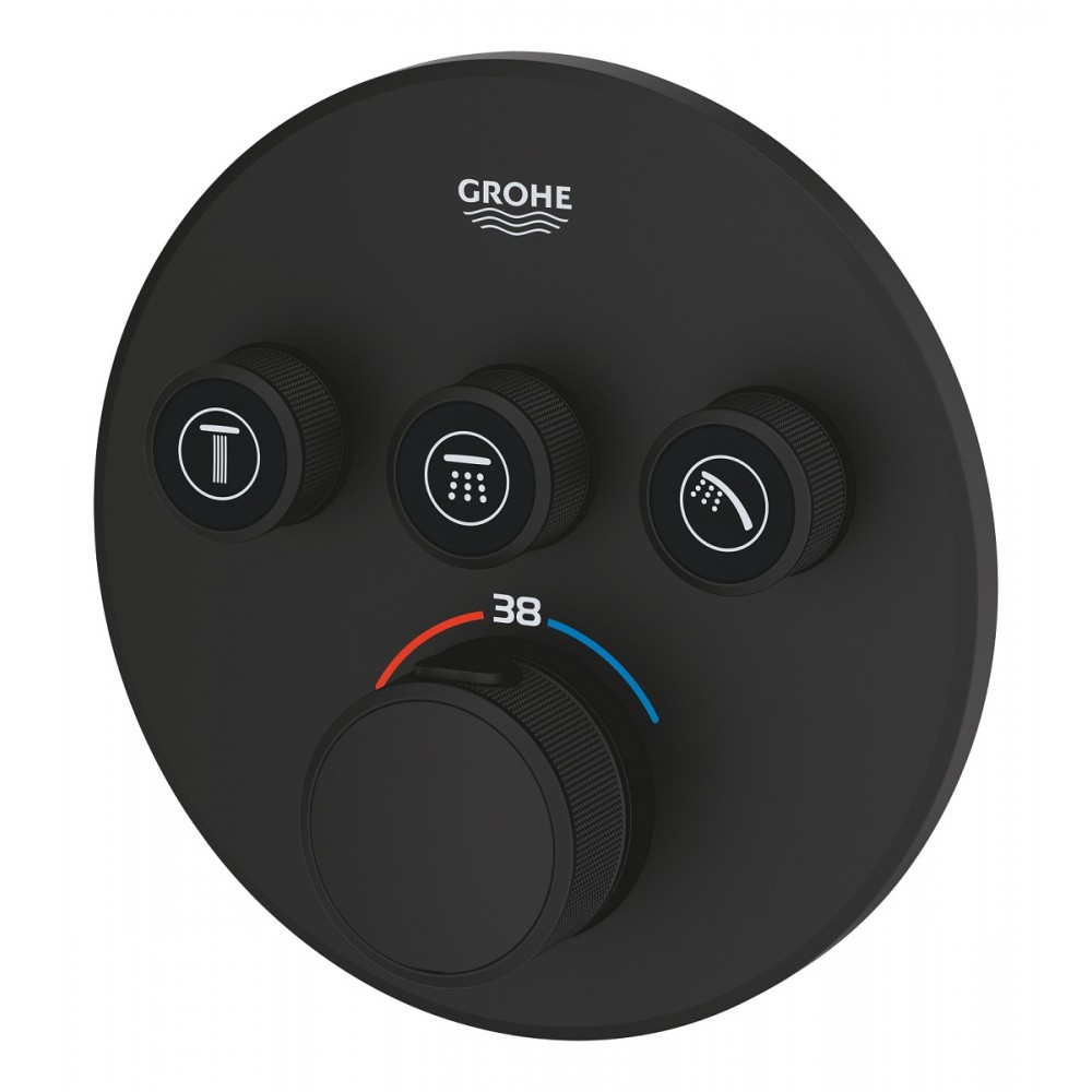 Смеситель скрытого монтажа Grohe SmartControl 29508KF0 с термостатом (наружная часть) черный